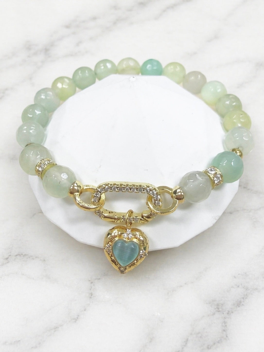 Pulsera Serenity · Ágata Verde Agua