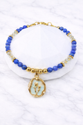 Pulsera Multistones Cielo con lapislázuli, aguamarina, microperlas - Gaia Lux