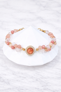 Pulsera Trinity Sol de Amor con piedra solar, rodonita, cuarzo rosa - Gaia Lux