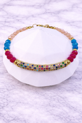 Pulsera Aura Prisma con piedra sol, apatito azul, rubí - Gaia Lux