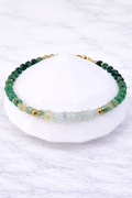 Pulsera Aura Esmeralda con esmeralda, berilo natural - Gaia Lux